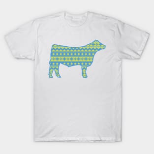 Show Steer with Southwest Pattern T-Shirt